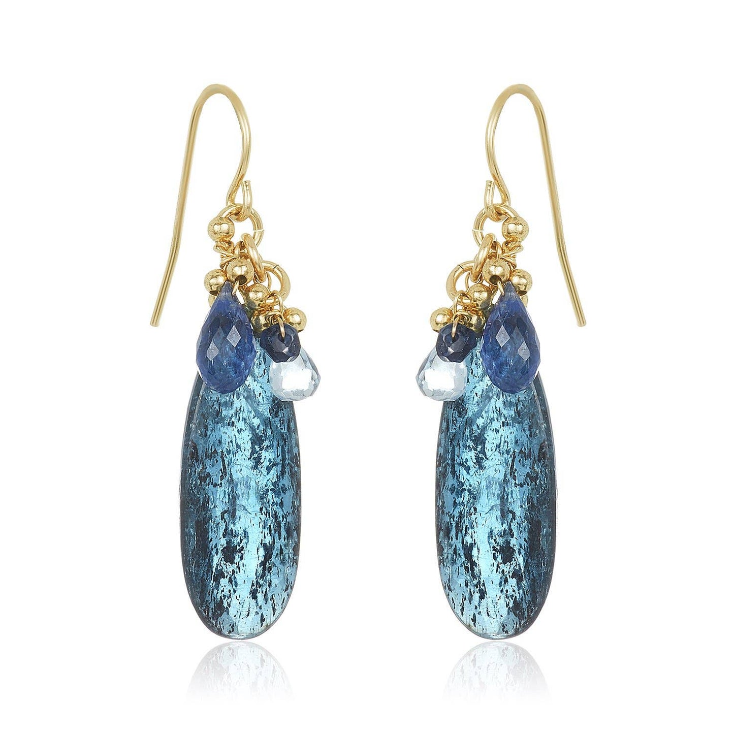 Kyanite Long Pear Earrings