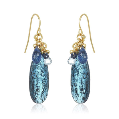 Kyanite Long Pear Earrings