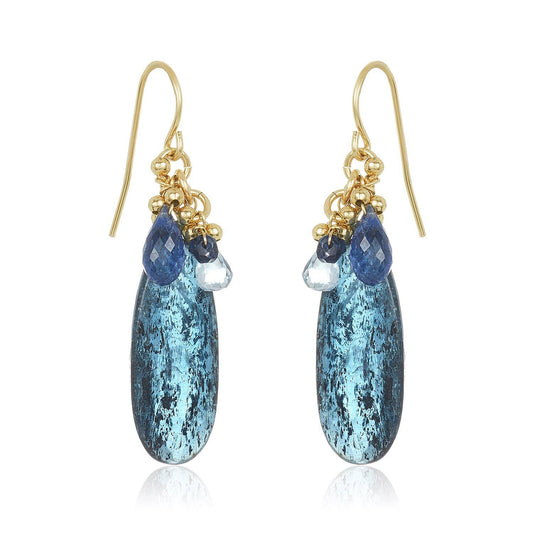 Kyanite Long Pear Earrings