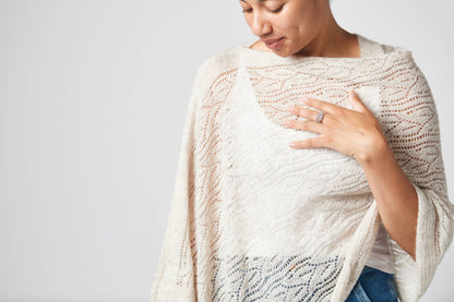 'Tuscan Wedding Poncho', Mohair Blend in Off White