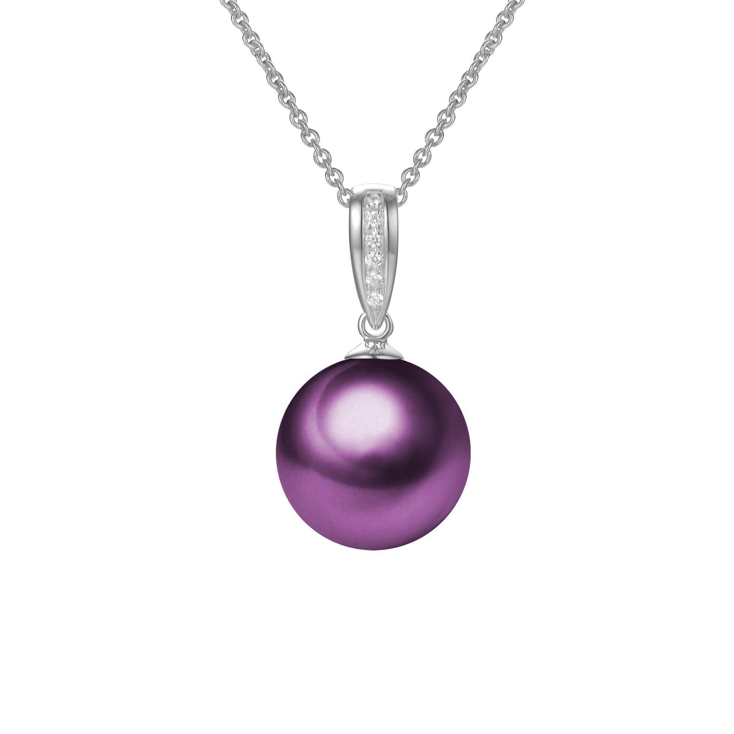 Classic Diamond & Pearl Pendant Necklace, 18k Gold