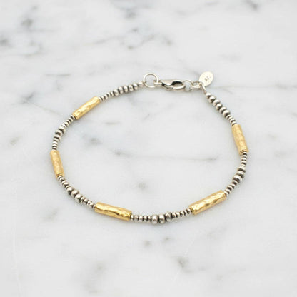 Hammered Mixed Metal Bracelet
