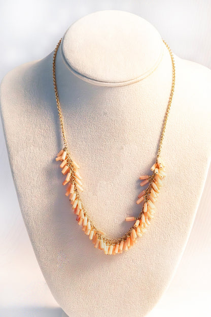 Coral Fringe Necklace