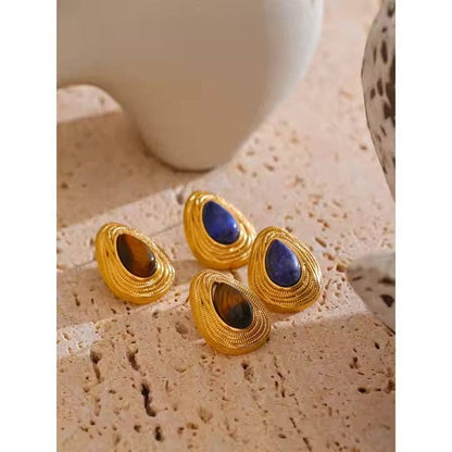 Vintage Drop Tiger's Eye Earrings