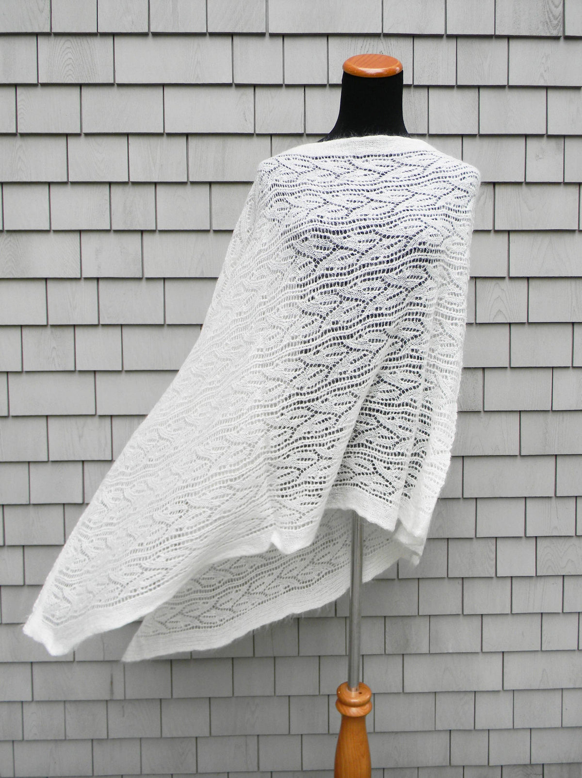 'Tuscan Wedding Poncho', Mohair Blend in Off White
