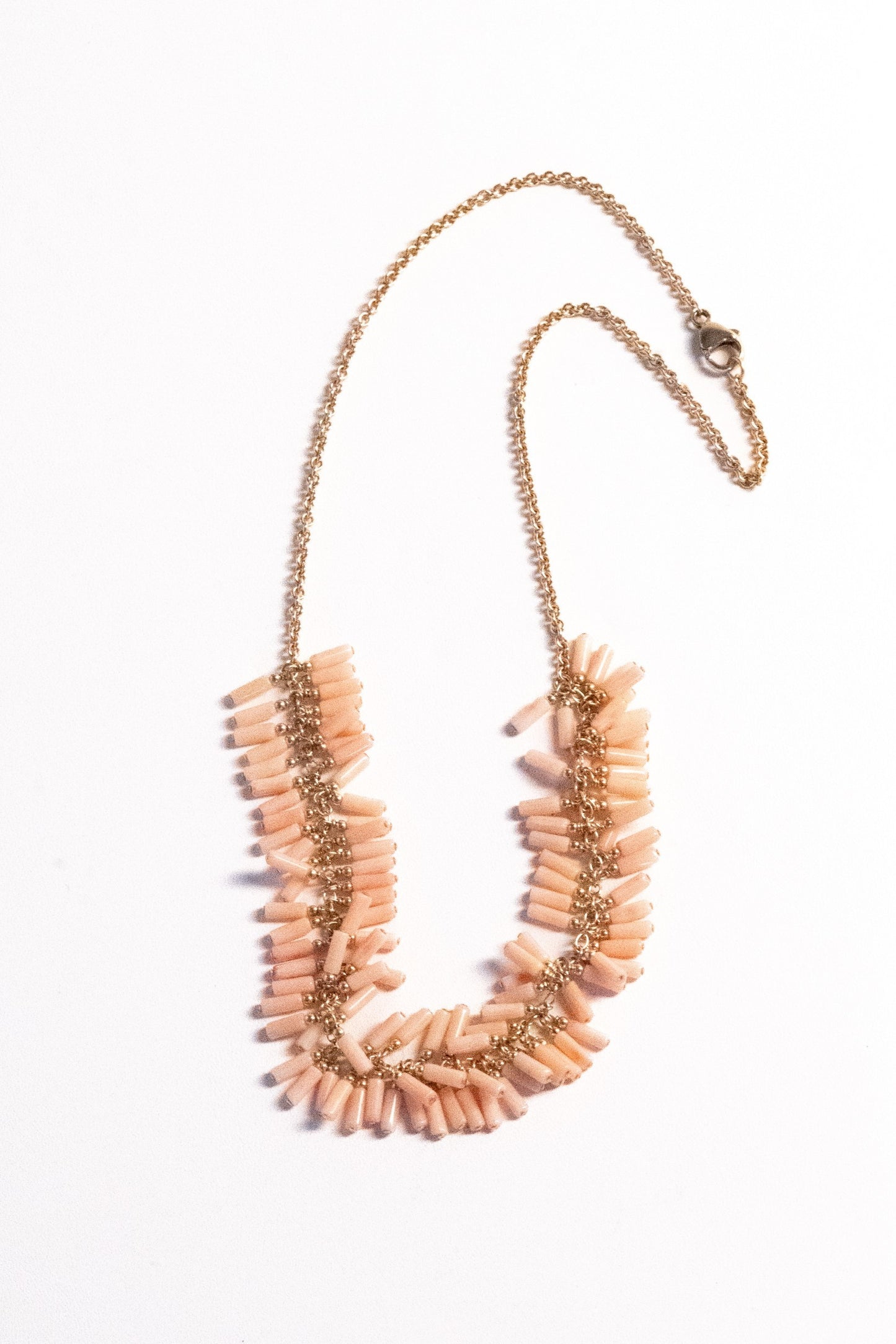 Coral Fringe Necklace
