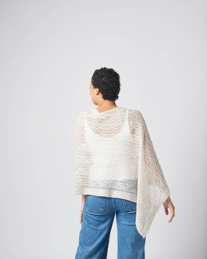 'Tuscan Wedding Poncho', Mohair Blend in Off White