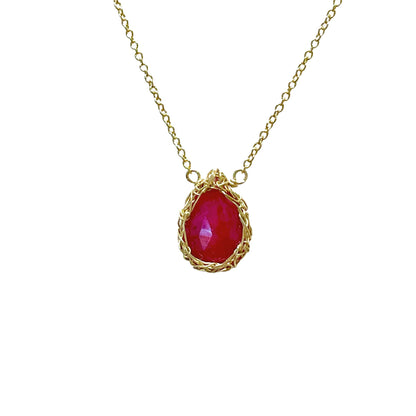 Ruby Teardrop Necklace