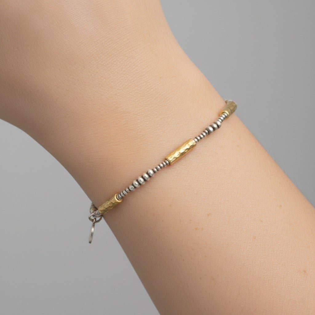 Hammered Mixed Metal Bracelet
