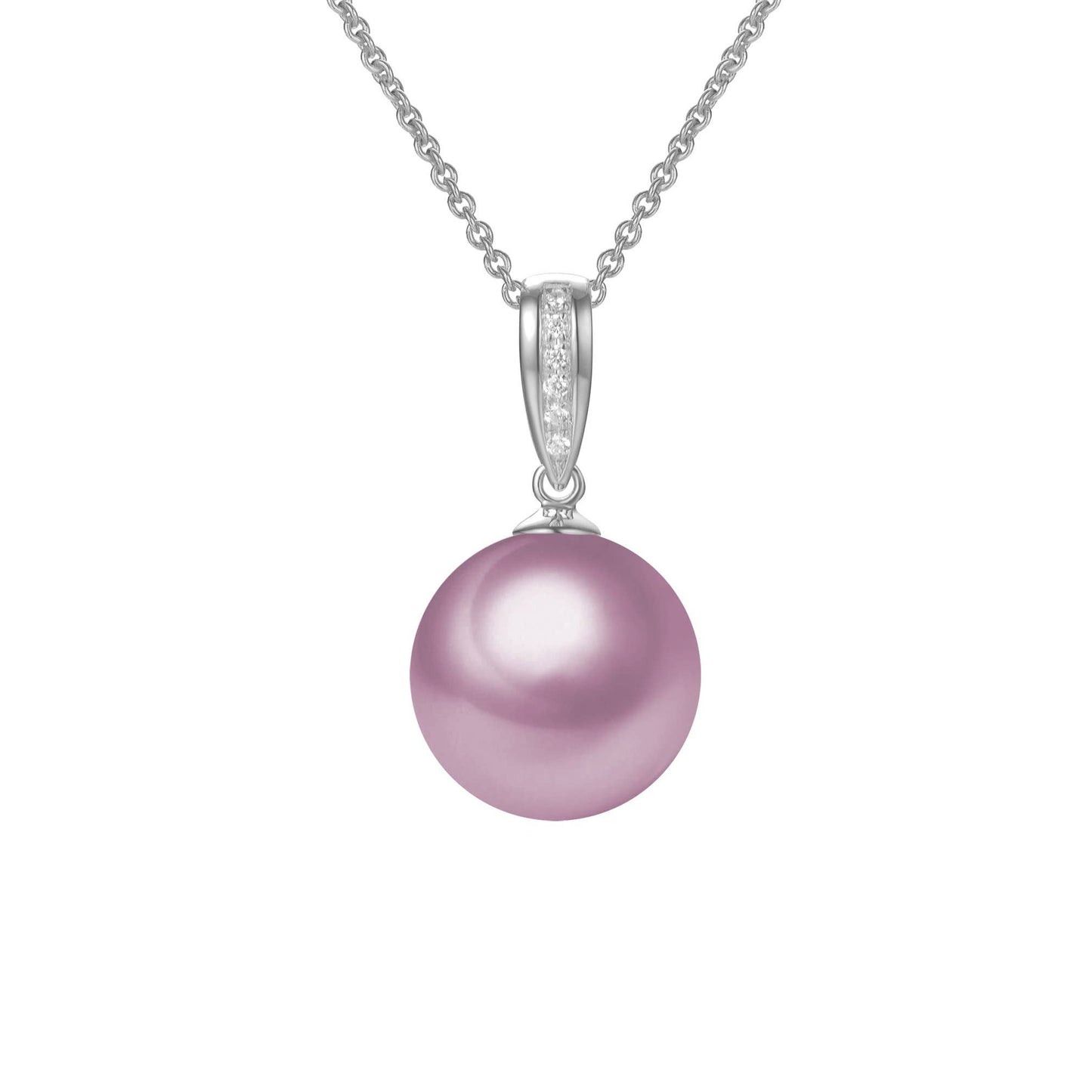 Classic Diamond & Pearl Pendant Necklace, 18k Gold