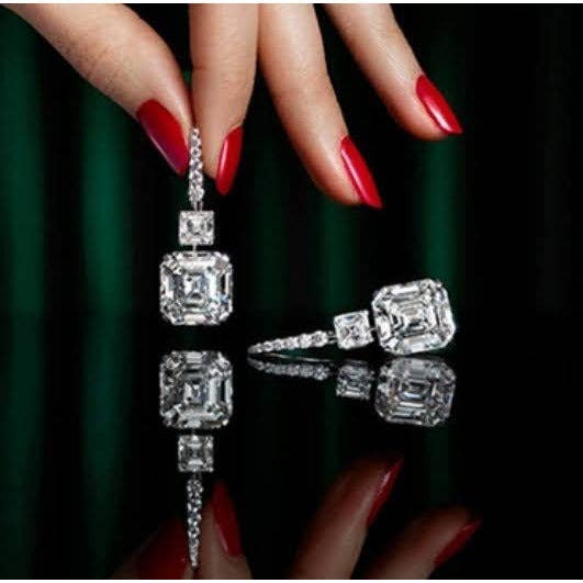 10ctw Emerald Cubic Zirconia Drop Earrings