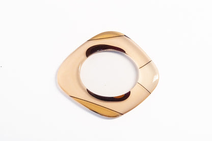 Cream, Caramel & Gold Minimal Acrylic Flat Bangle