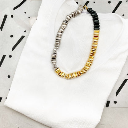 Calista Three-Tone Beaded Statement Necklace