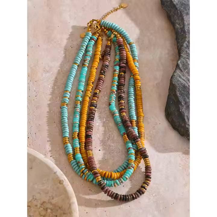 Yellow Jasper Heishi Necklace