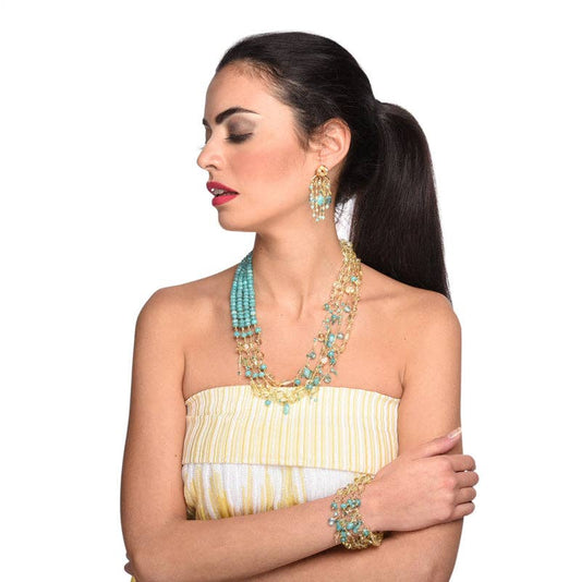 Kala Multistrand Quartz & Amazonite Necklace