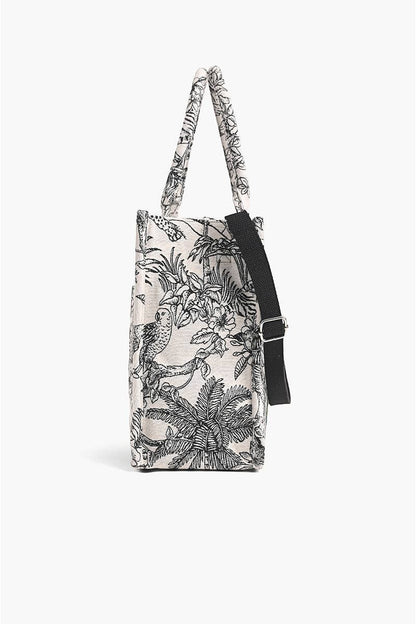 Leopard Floral Embellished Tote