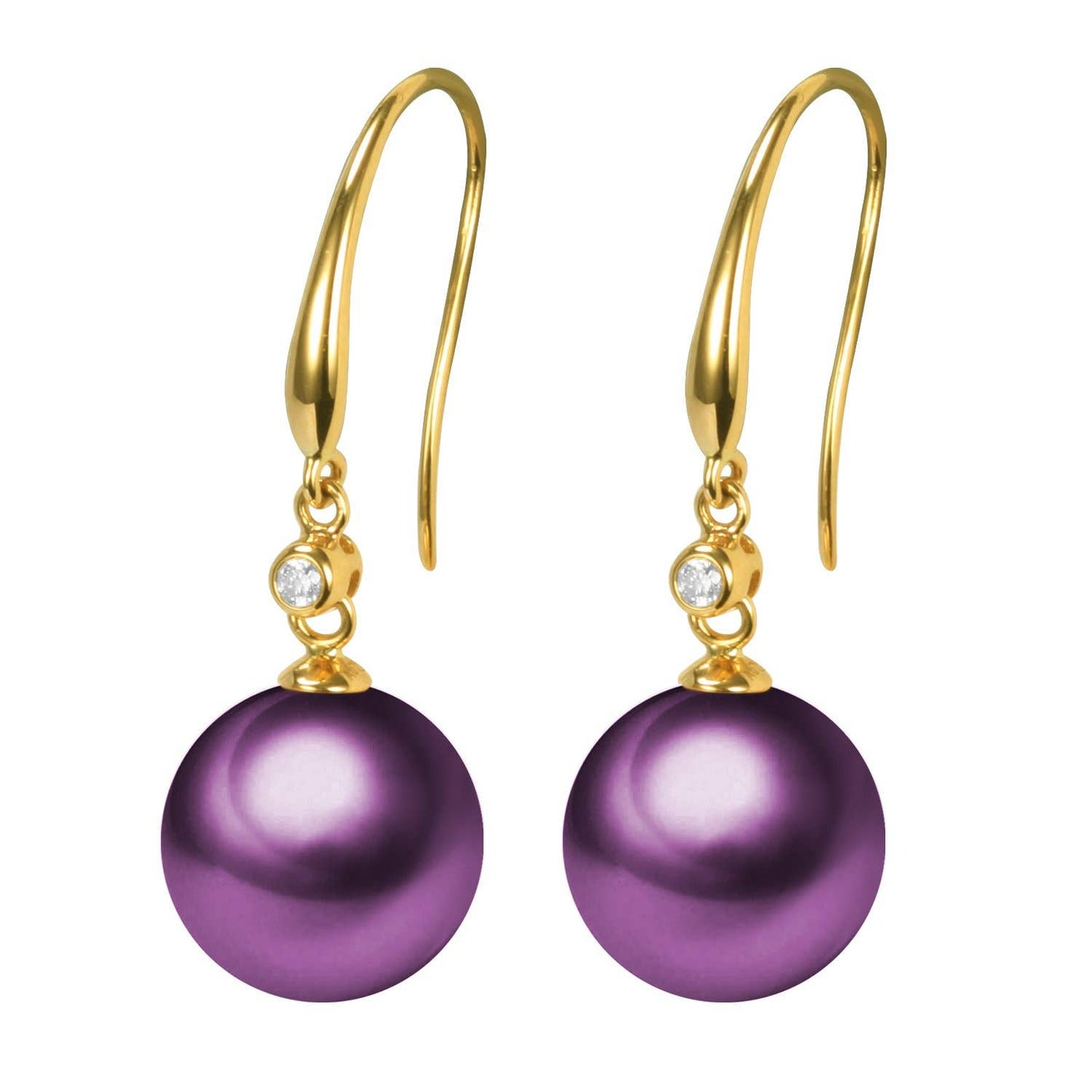 Diamond & Edison Pearl Earrings, 18k Gold