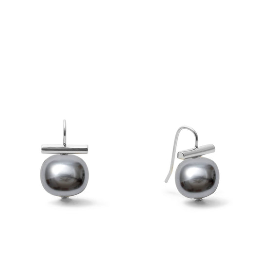 Classic Forever Fave Pebble Pearl Earrings, Medium — Grey