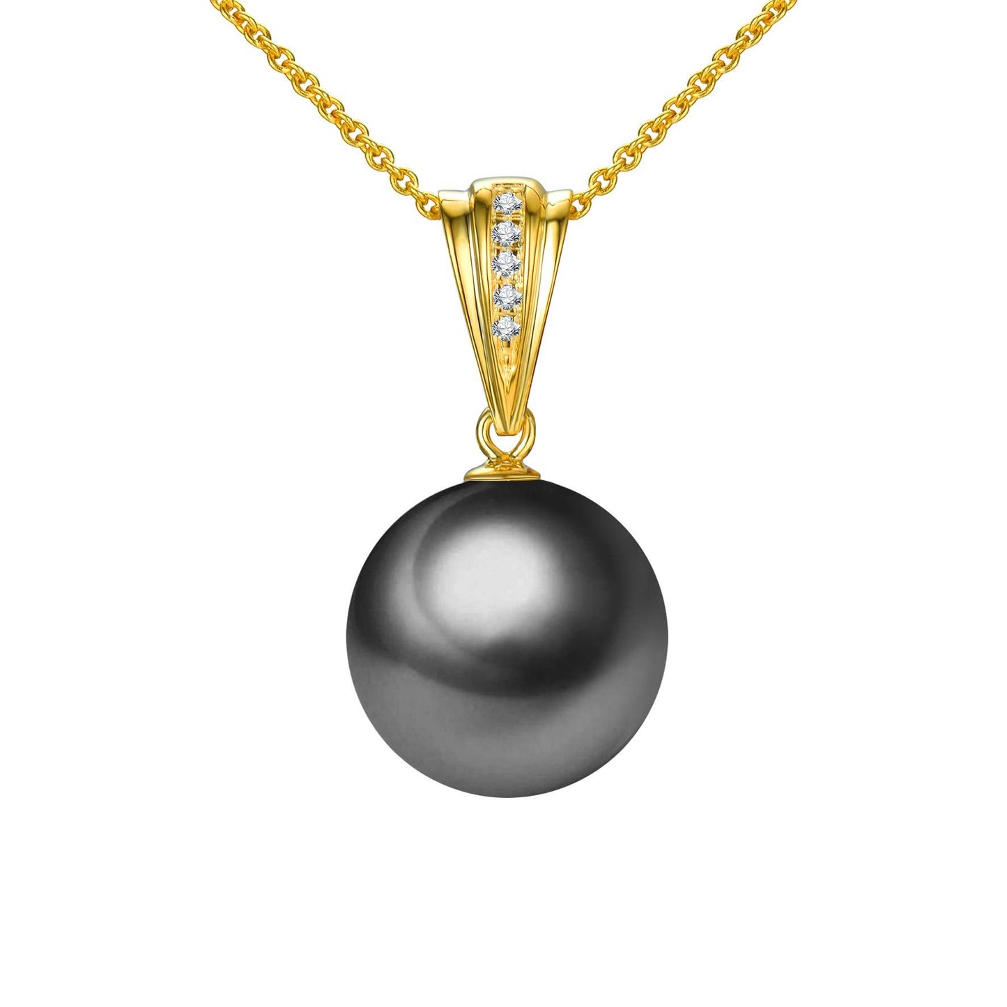 Diamond Accent Pearl Pendant Necklace, 18k Gold