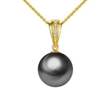 Diamond Accent Pearl Pendant Necklace, 18k Gold