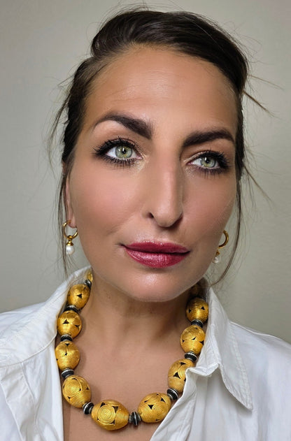 Masha Archer’s Cameroon Gold Wreath Necklace, 24k Gold