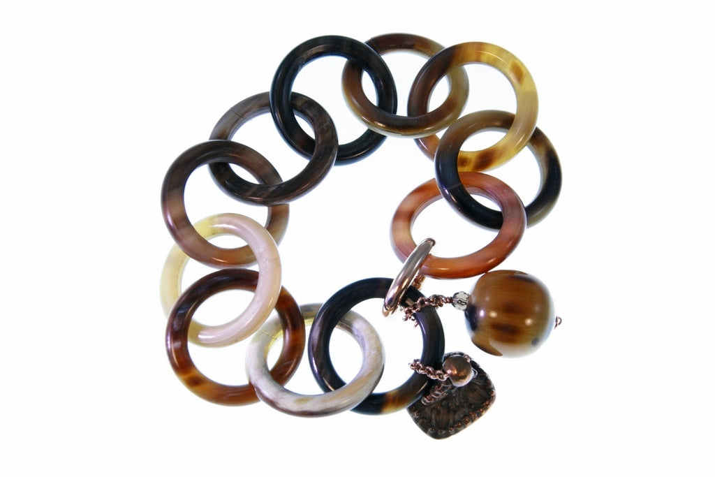Natural Brown Horn Charm Bracelet by Amle