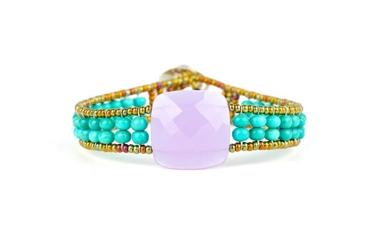 Ziio's Armonia Tennis Bracelet Amethyst & Turquoise