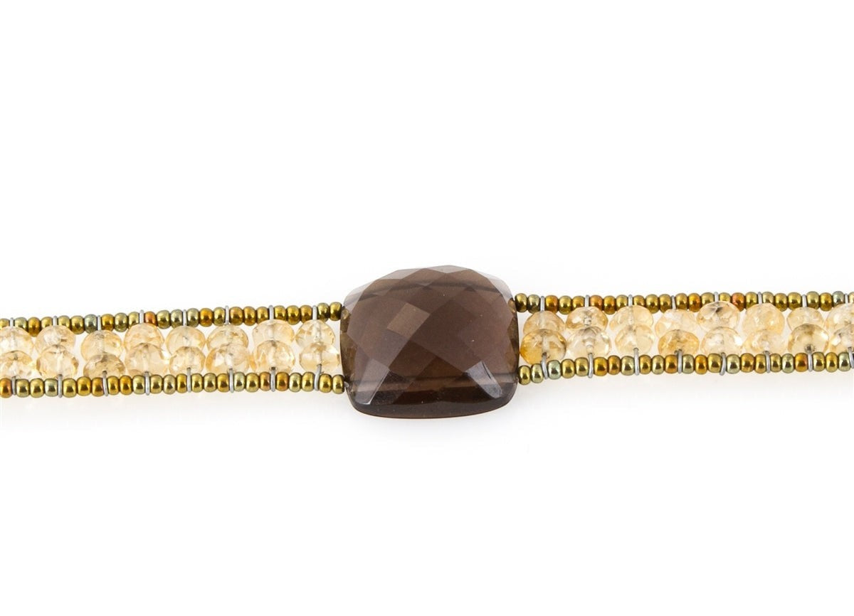 Ziio's Armonia Tennis Bracelet in Smokey Quartz & Citrine
