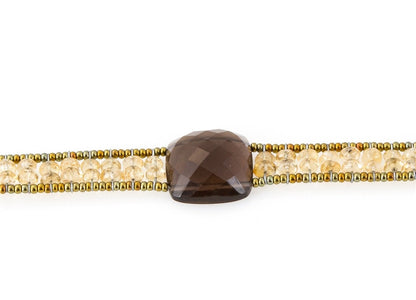 Ziio's Armonia Tennis Bracelet in Smokey Quartz & Citrine