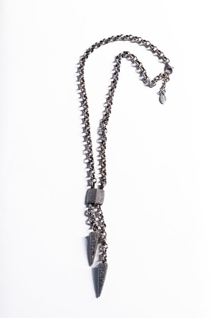 Sterling Silver Wraped Lariat Drop Necklace by Frederic Duclos