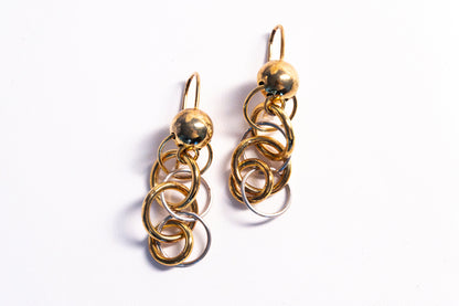 Two-Tone Long Sterling Silver Drop Earring by Frederic Duclos