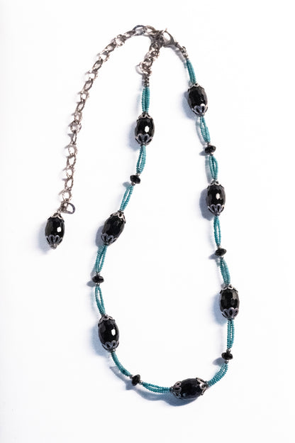 Black Agate and Turquoise Necklace
