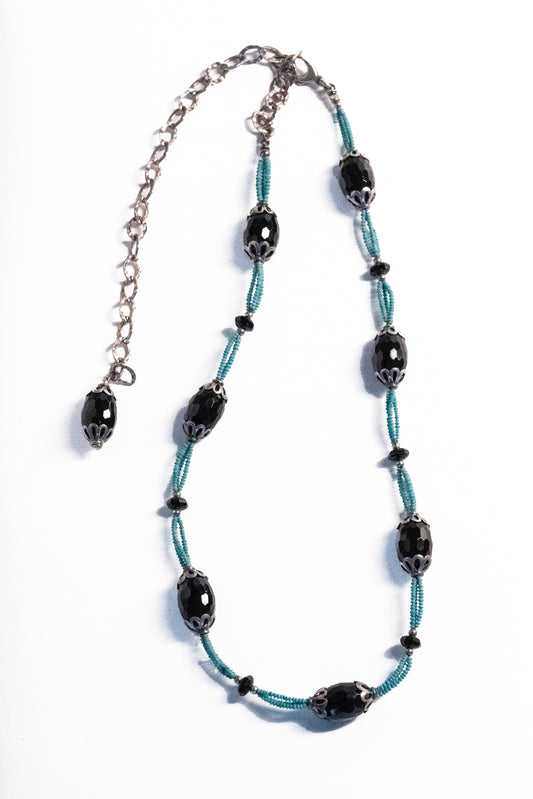 Black Agate and Turquoise Necklace