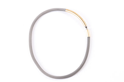Two-tone Mesh Sterling Silver Chain Necklace