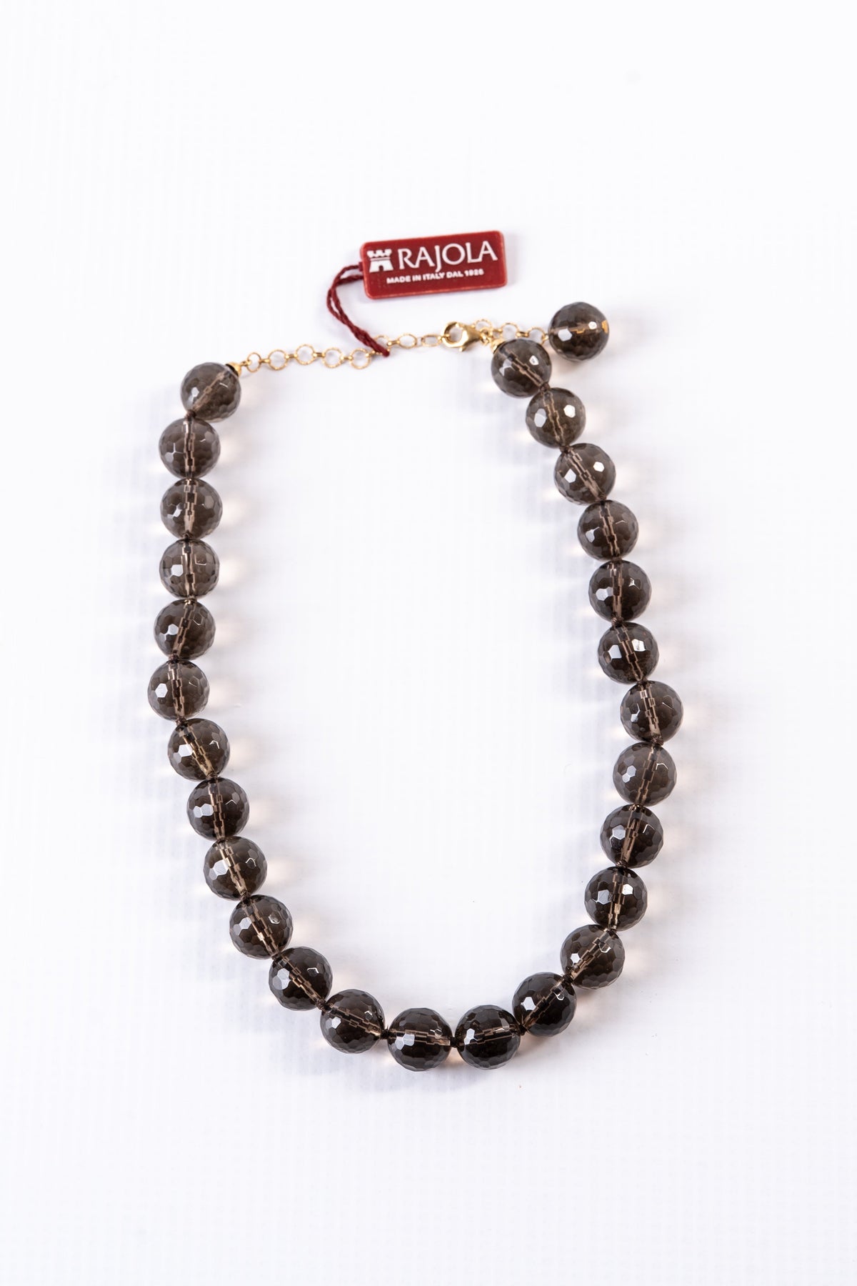Smokey Quartz Beaded Necklace, 18k Gold