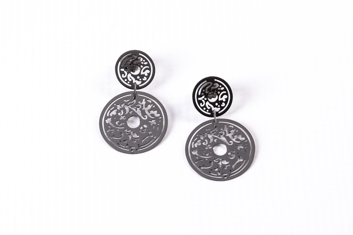 Oxidized Sterling Silver Filigree Drop Earrings