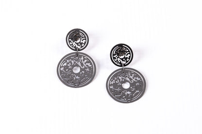 Oxidized Sterling Silver Filigree Drop Earrings