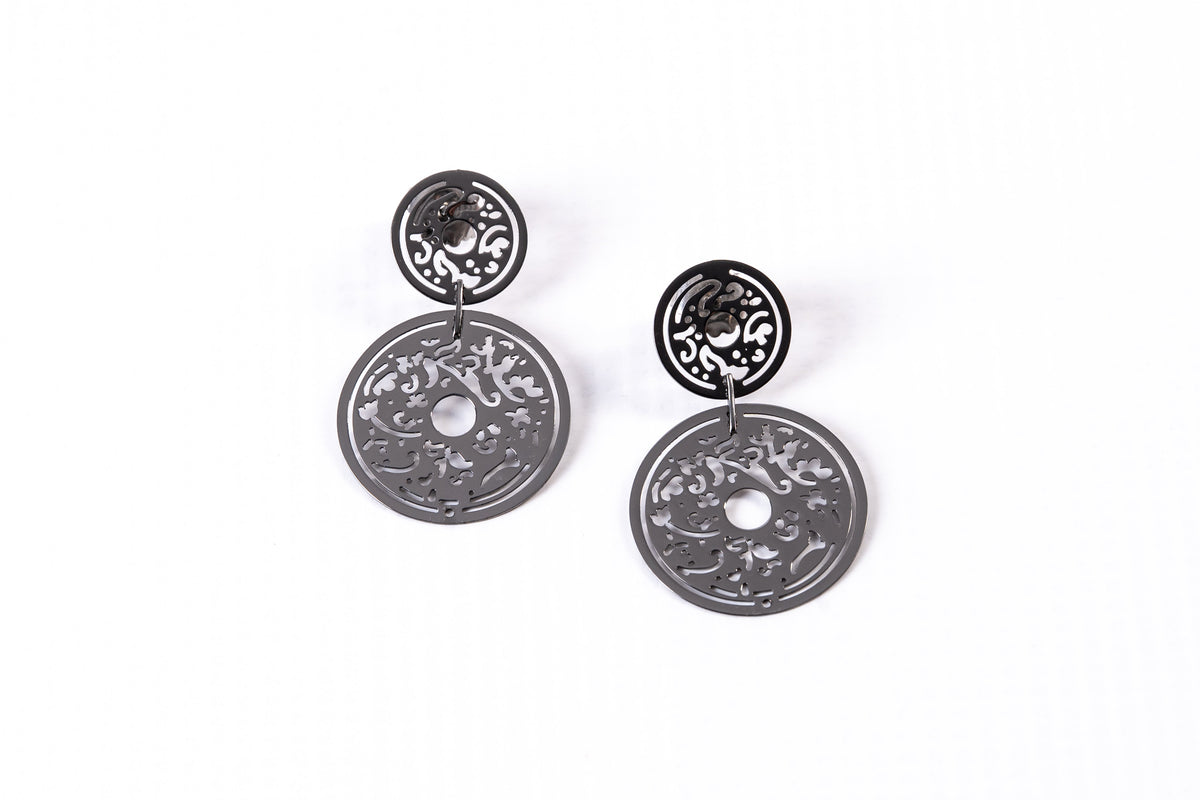Oxidized Sterling Silver Filigree Drop Earrings