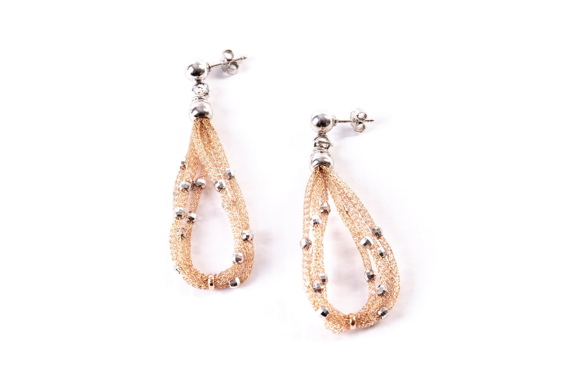 Pink Teardrop Sterling Silver Earrings