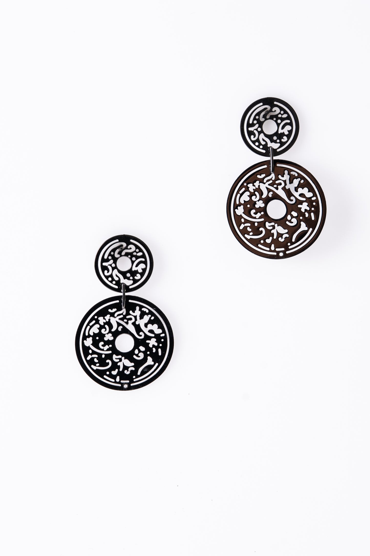 Oxidized Sterling Silver Filigree Drop Earrings