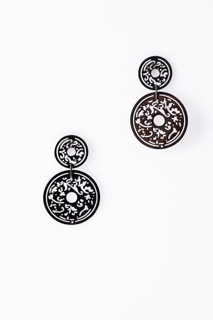 Oxidized Sterling Silver Filigree Drop Earrings