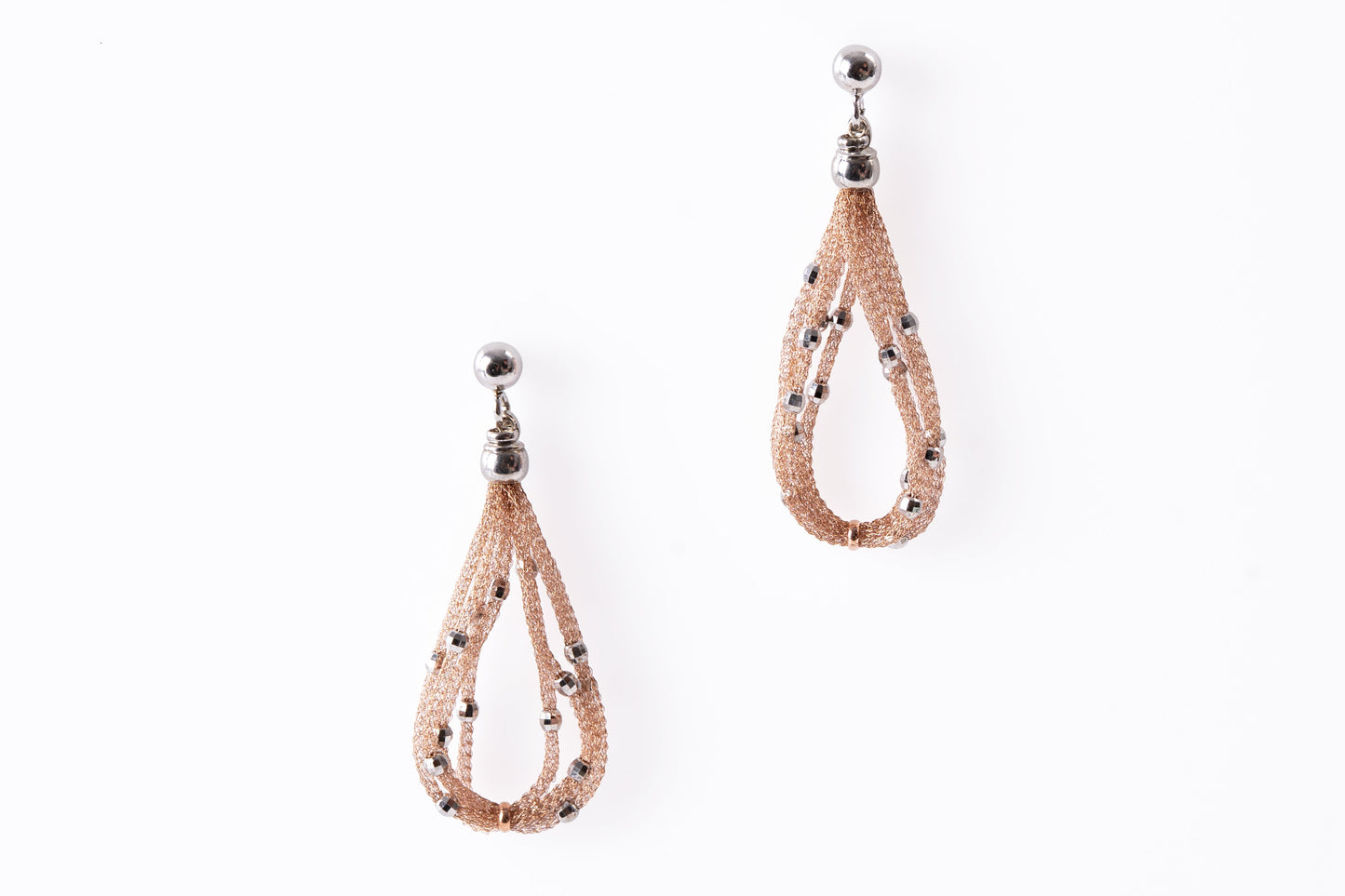 Pink Teardrop Sterling Silver Earrings