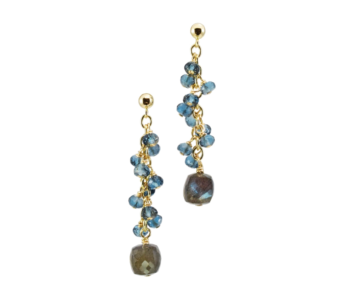 London Blue Topaz & Labradorite Gemstone Drop Earring