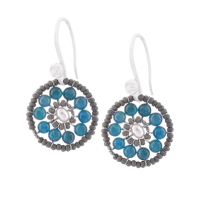 Ziio's Small Oval Earring in Blue Apatite