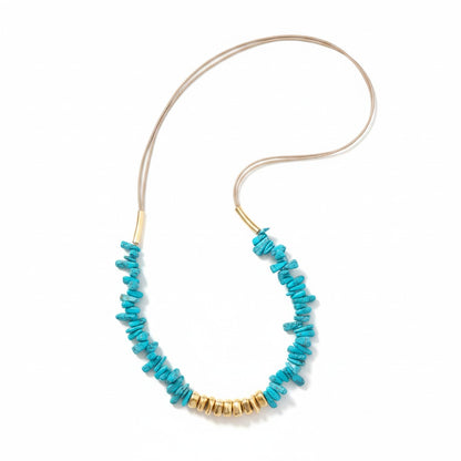 Agnes Light Blue Long Beaded Necklace