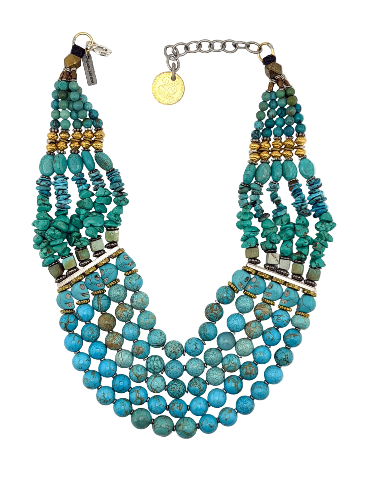 Blue Magnesite & Turquoise Necklace by Masha Archer