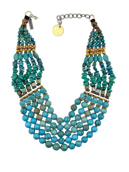 Blue Magnesite & Turquoise Necklace by Masha Archer