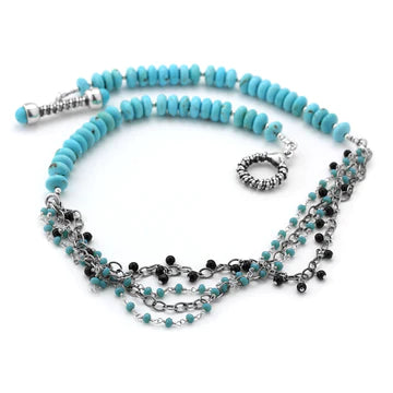 Turquoise & Amazonite Asymmetrical Necklace