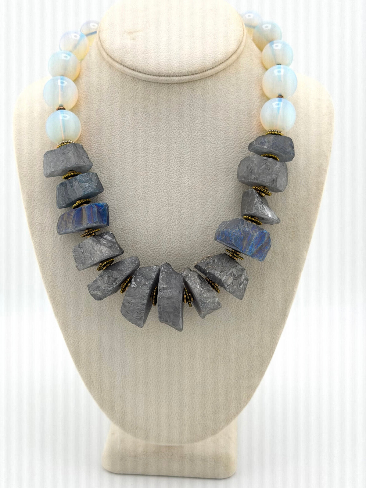 Pyrite & Opalite Wreath Necklace by Masha Archer