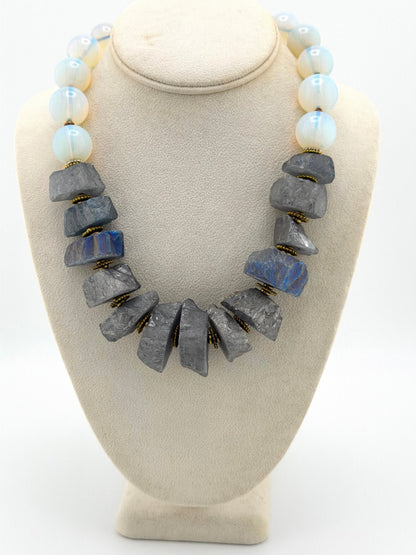 Pyrite & Opalite Wreath Necklace by Masha Archer